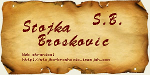 Stojka Brošković vizit kartica